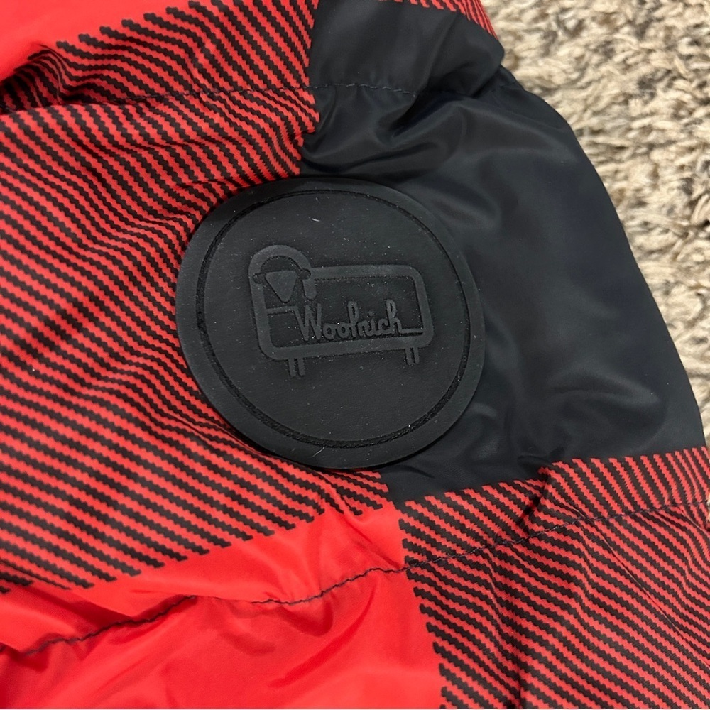 Woolrich x Target Buffalo Check Puffer Jacket Red Black NWT - Picture 4 of 10